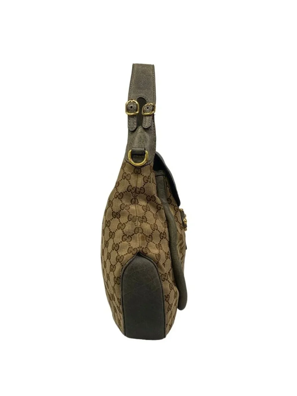Gucci Shoulder Bag Horsebit New Pelham Light Brown Khaki Leather